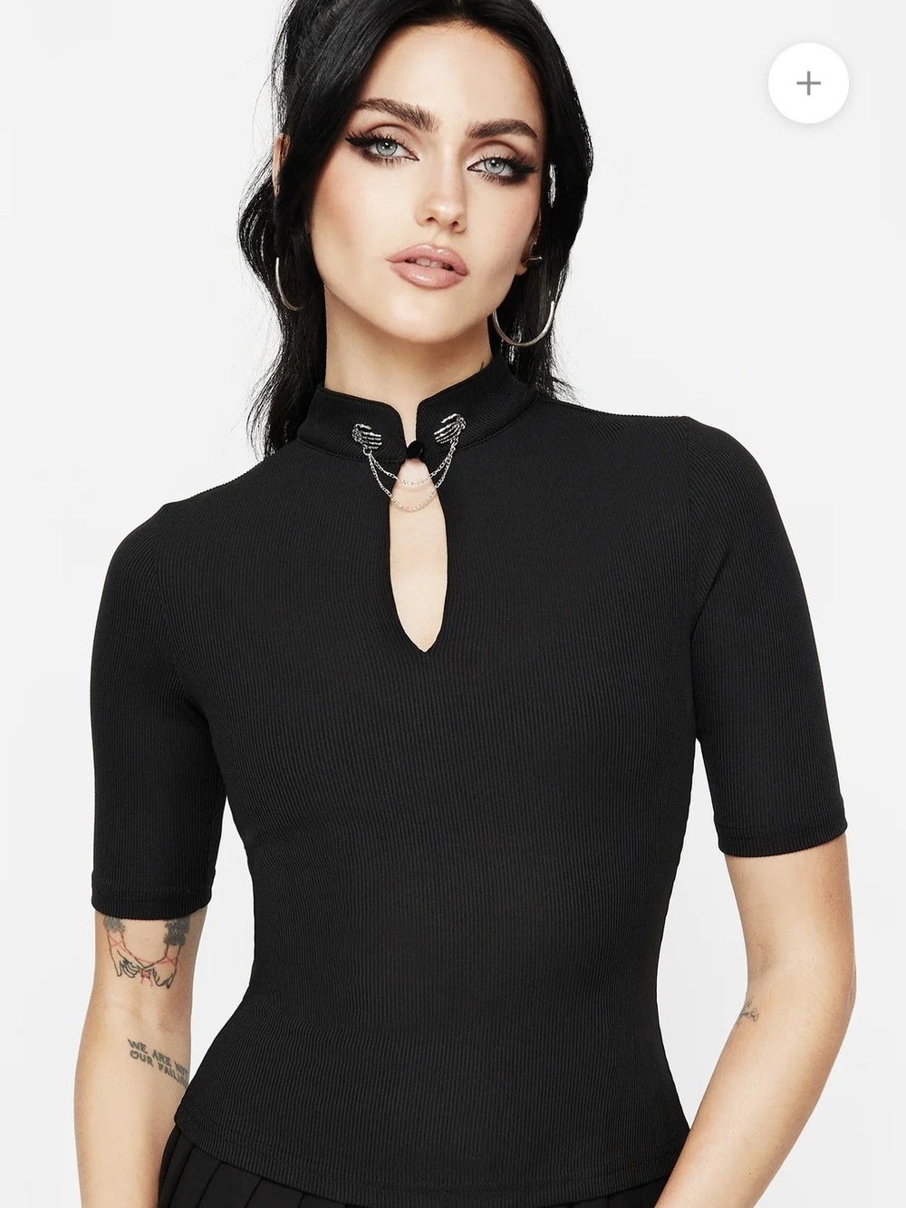 Disturbia Chiromancy Choker Collar Top Black US6 NWT